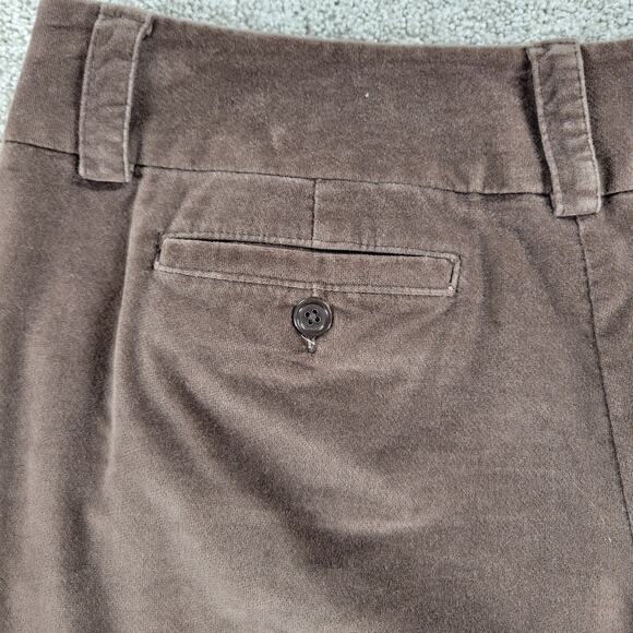Talbots Womens Velvet Pants 12 Brown Stretch High‎ Rise Straight Leg Ankle - Picture 2 of 12